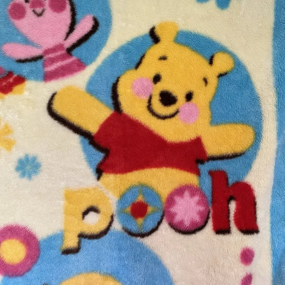 VTG Winnie The Pooh Tigger Piglet Baby Blanket Fleece Children’s Throw 45”x 30”